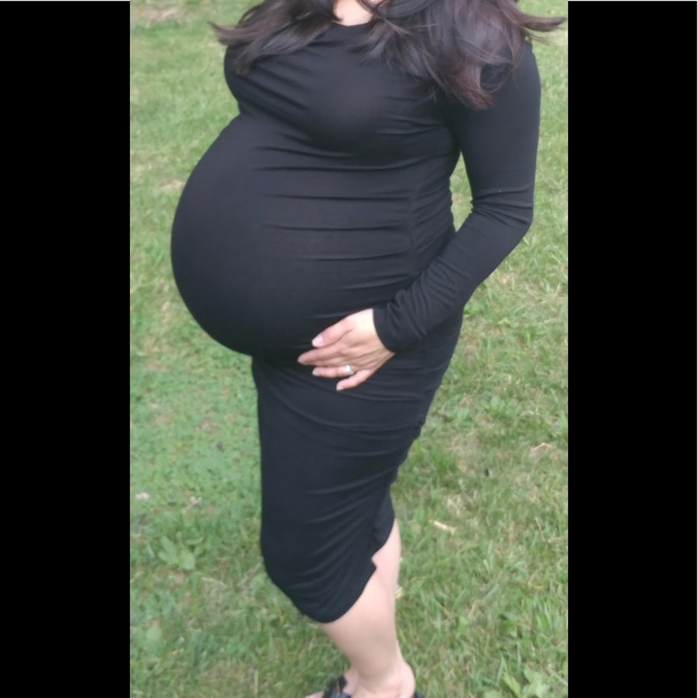 Seraphine Stretchy Black Maternity Dress